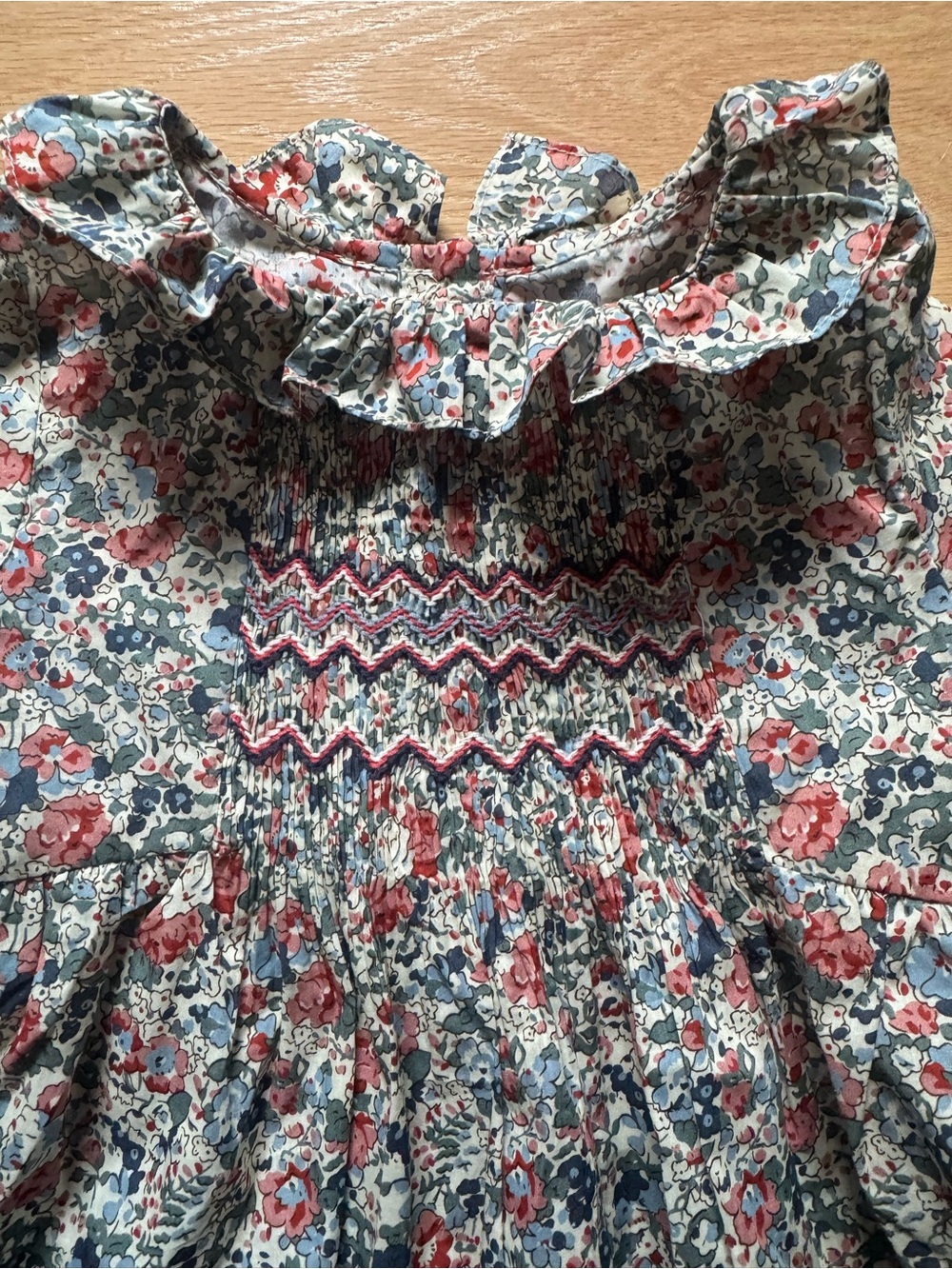 Tartine et Chocolat Liberty Floral Smocked Ruffle Blouse - - Picture 2 of 3